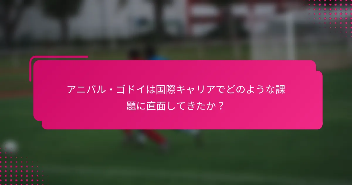 アニバル・ゴドイは国際キャリアでどのような課題に直面してきたか？
