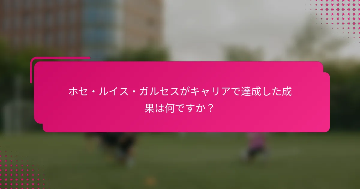 ホセ・ルイス・ガルセスがキャリアで達成した成果は何ですか?
