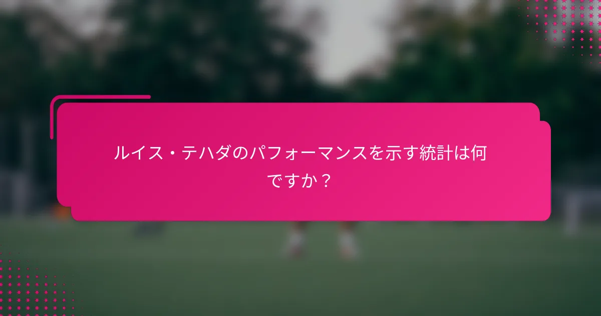 ルイス・テハダのパフォーマンスを示す統計は何ですか？